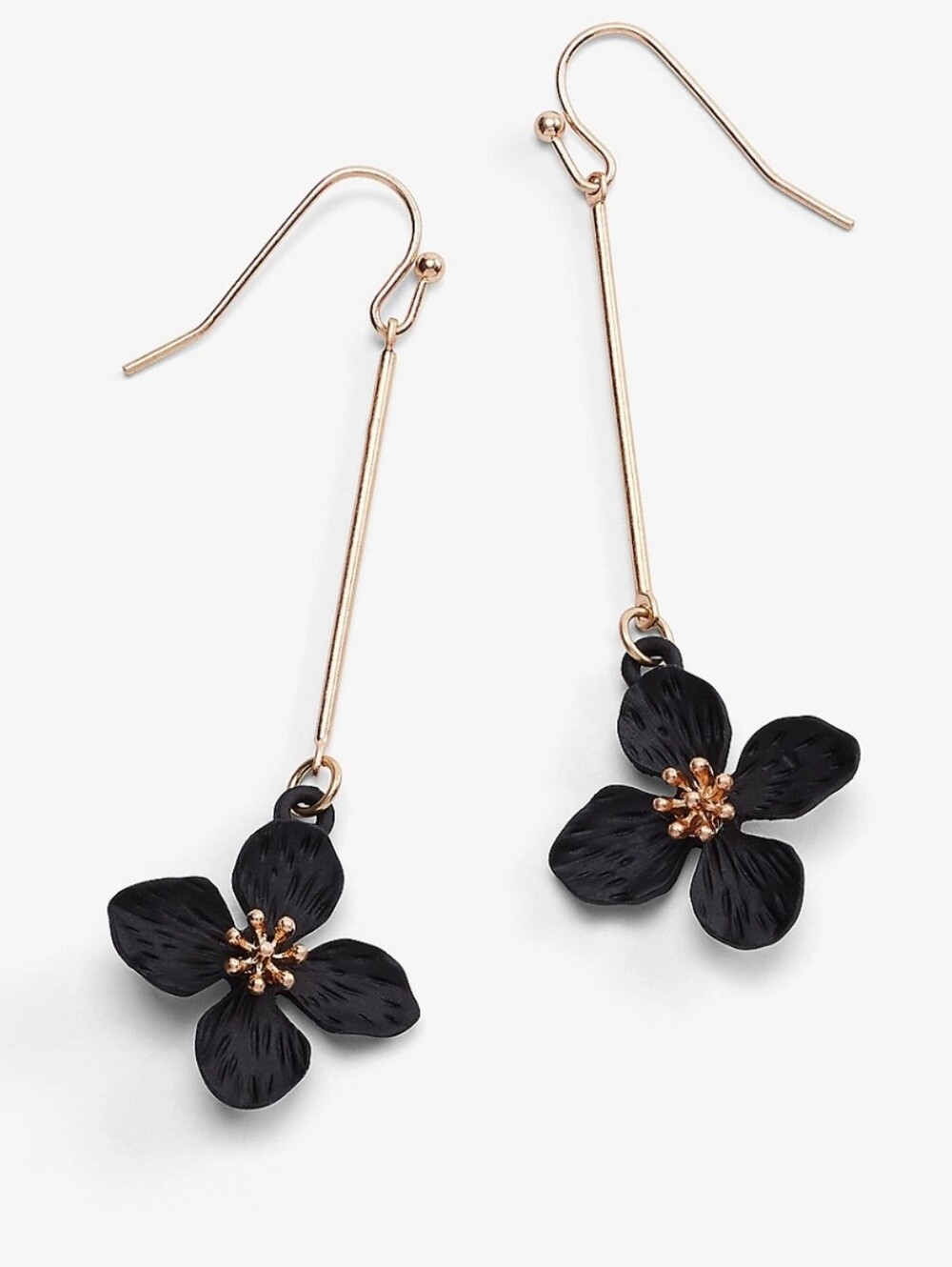 Maurices Black Floral Drop Earrings